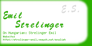 emil strelinger business card